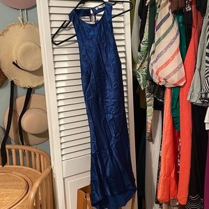 Zara silk blu high neck dress